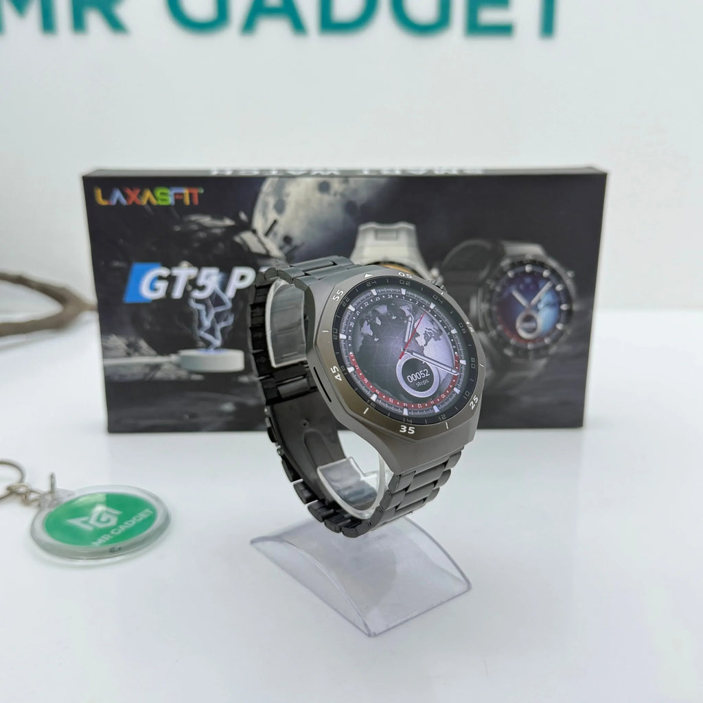 Laxasfit Watch GT5 Pro 46mm Smartwatch, Sharp-Edged Design, upto14 Days Battery Life, Pro-level Sports Watch, iOS & Android Compatible