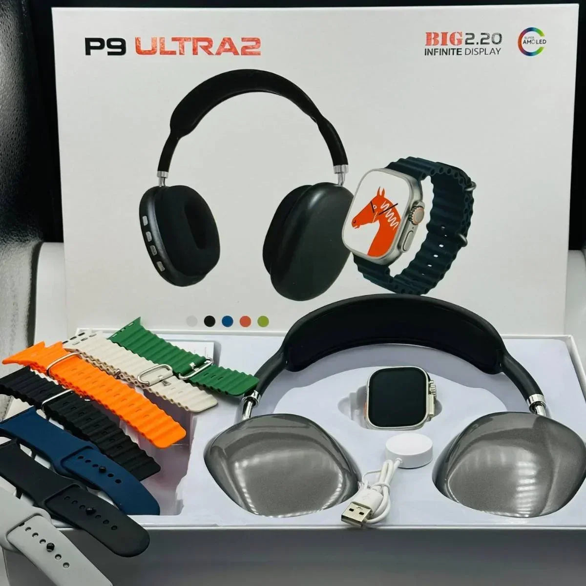 P9 Ultra 2 Smart Watch Combo with Headphones – Advanced Wearable Technology
